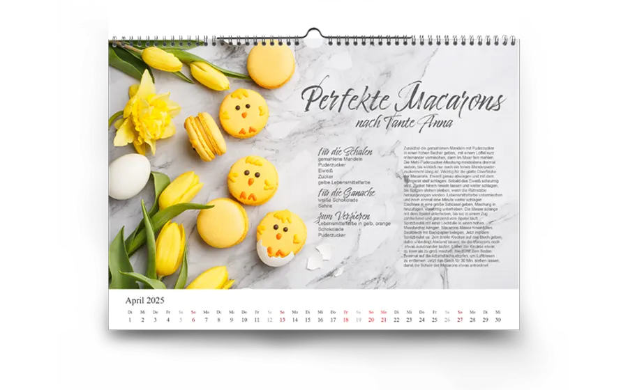 Wandkalender anders gedacht! Fotokalender mit Familienrezepten für die Küche gestalten.