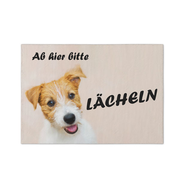 Mit Haustierfotos Fußabtreter individuell gestalten. Originelle Geschenkidee für Haustierbesitzer: Fußmatte mit Vierbeiner