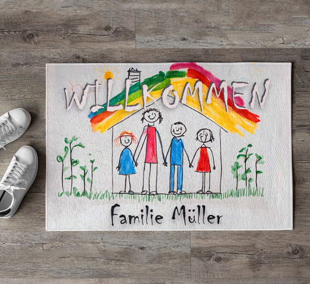 Fußmatten mit Fotos und Text personalisieren