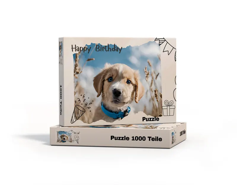Verschenken Sie ein selbst gemachtes Fotopuzzle! Fotopuzzle 1000 Teile oder 500 Teile mit Box selbst gestalten.